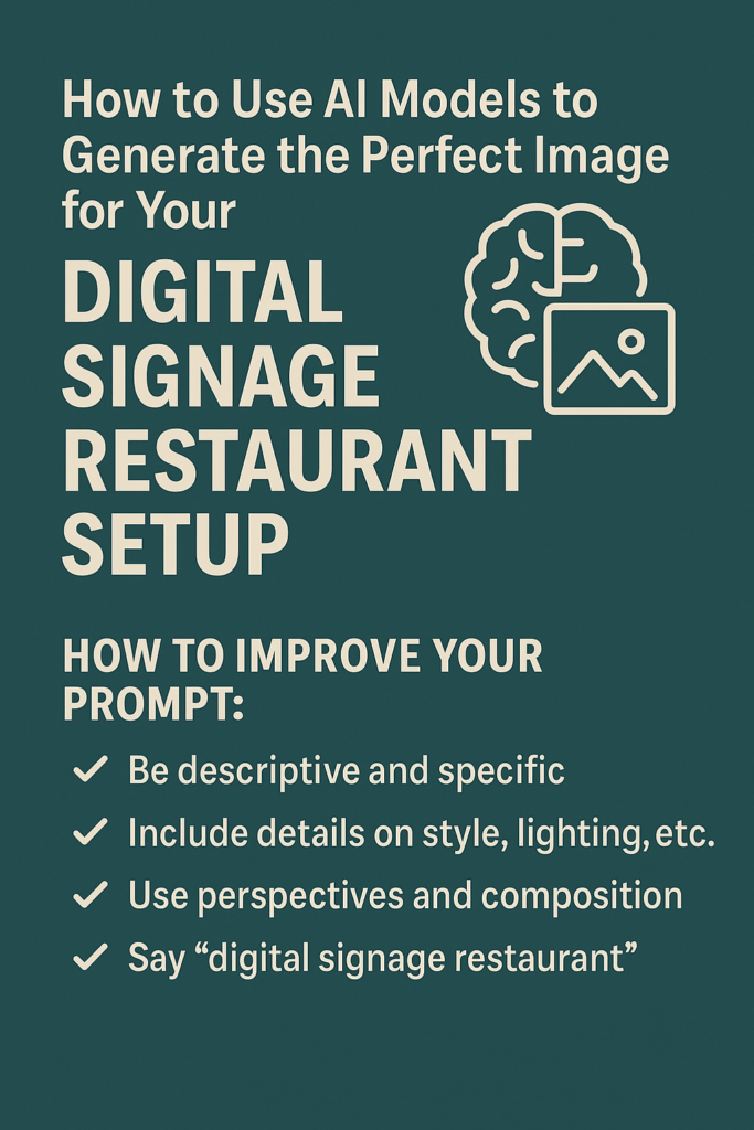 Digital signage restaurant setup